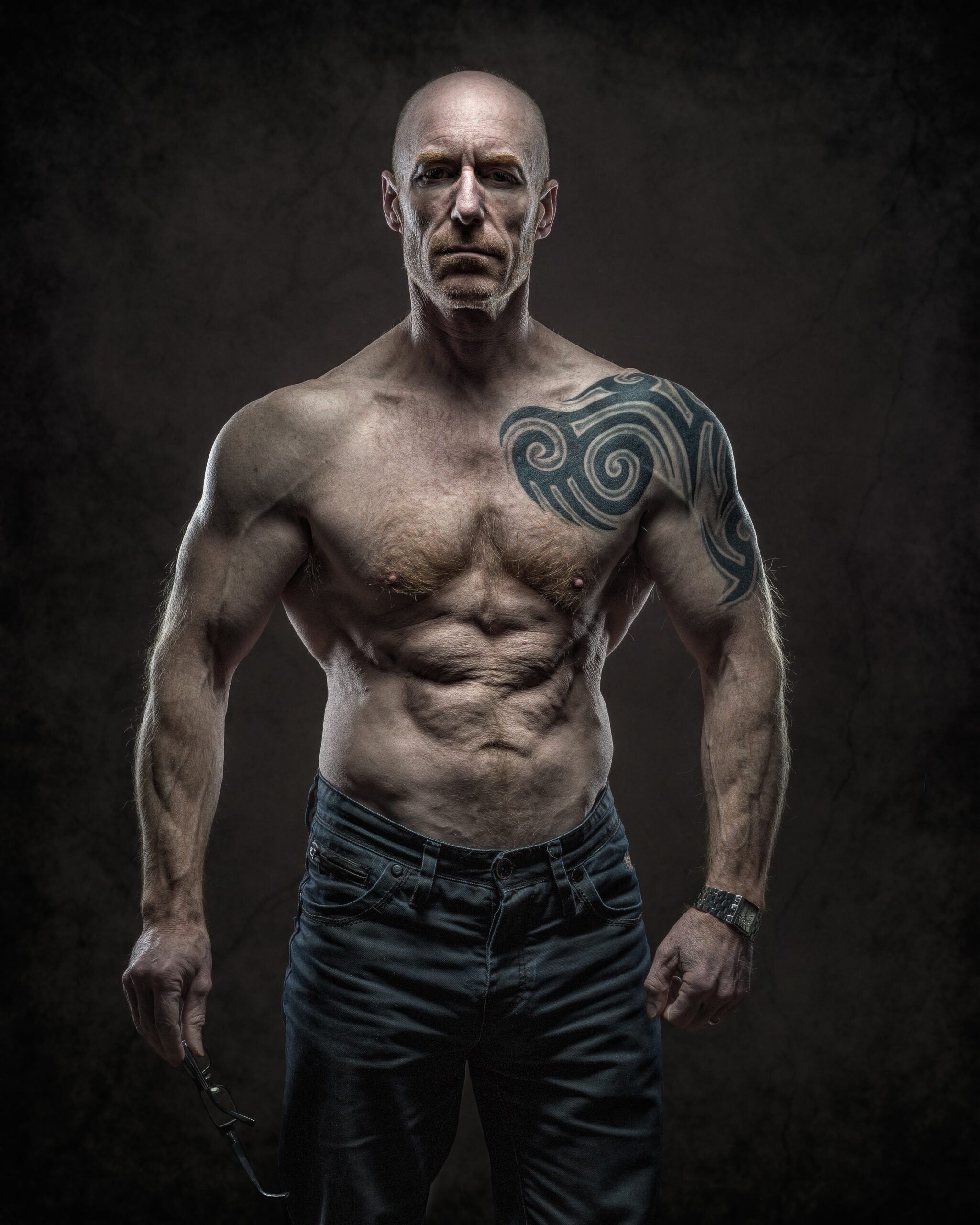 Body builder man in middle-age. Pixaby images